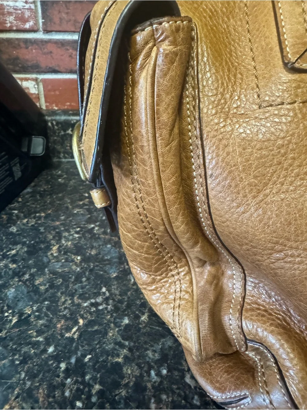Coach Chelsea Heritage Leather Tote 10030 Cognac Brown 2008 Y2K